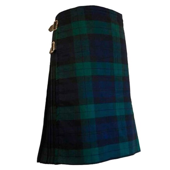 Tartan Kilt 8 Yards Black Watch Traditional Scottish Highland Outfit - Picture 8 of 10